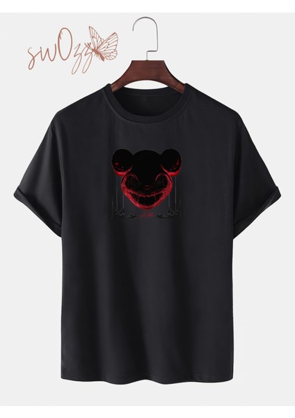 Motive 10 Mg Baskılı Oversize Siyah Tshirt