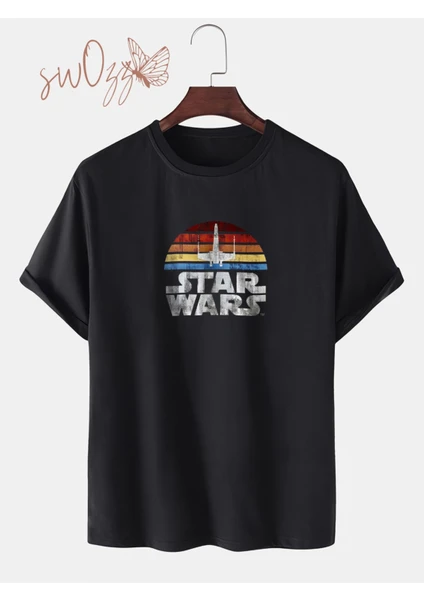 Vintage Star Wars Oversize Siyah Tişört