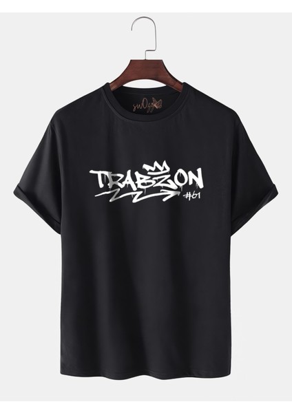 Trabzon 61 Baskılı Siyah Tshirt