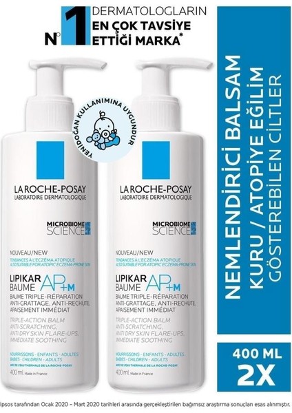 La Roche-Posay Atopiye Eğilim Gösterebilen Ciltler Lipikar Baume Balsam Losyon 400 Mlx2..