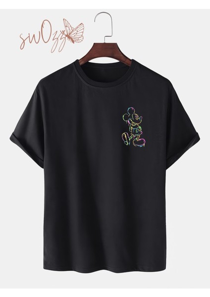 Mickey Mouse Minimal Tasarımlı Oversize Tshirt