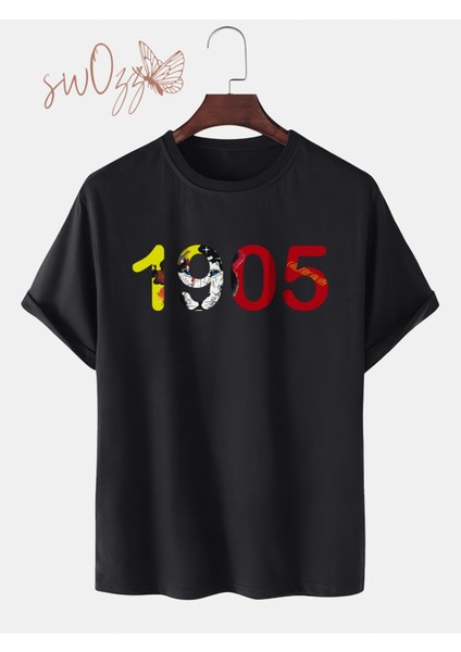 1905 Icardı Tasarımlı Ön ve Sırt Baskılı Yüksek Kaliteli Geniş Kalıp Oversize Siyah Tshirt fiyatları
