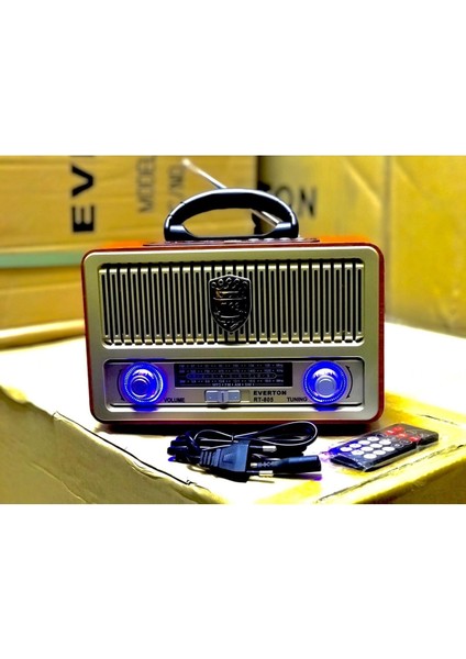 RT-805 Bluetooth, Usb/sd/aux/fm 3 Band Radyo Nostalji Müzik Kutusu Büyük Boy 993