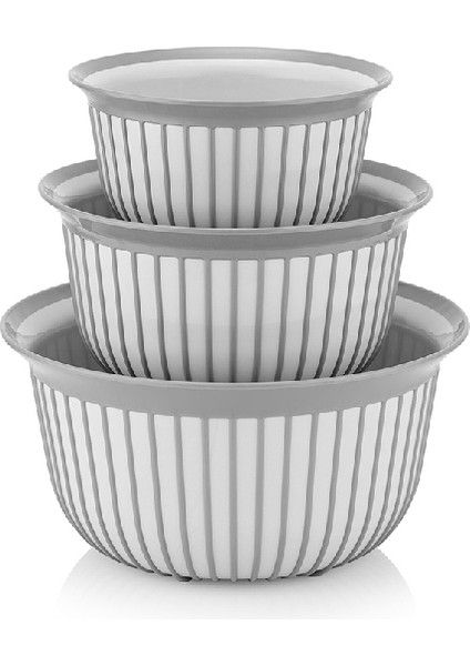 3lü Linea Kase Seti Gri 1x(1, 2, 3 Litre)