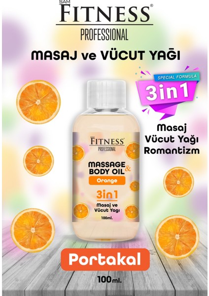 Fitness Professional Masaj ve Vücut Yağı Aromaterapi Rahatlatıcı Çiftlere Özel Portakal Özlü 100 ml