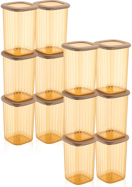 12LI 1,2 Litre Poly Kapak Çizgili Desenli Saklama Kabı Gold Beyaz Serigrafi Etiketli fırsatları