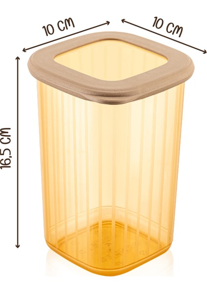 12LI 1,2 Litre Poly Kapak Çizgili Desenli Saklama Kabı Gold Beyaz Serigrafi Etiketli indirimleri