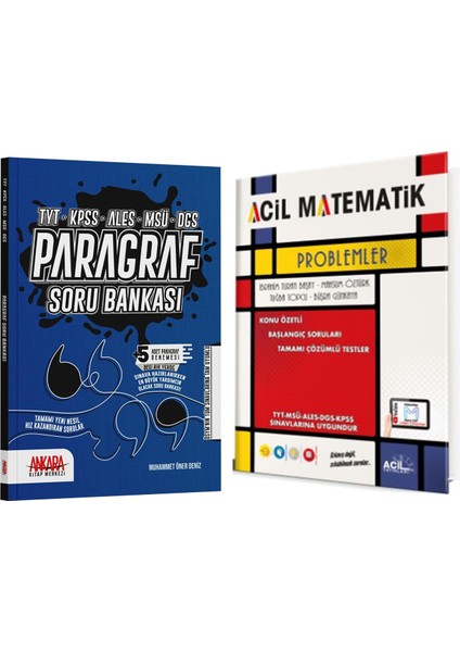 Acil Problemler ve Ankara Kitap Merkezi Paragraf Soru Bankası Seti 2 Kitap