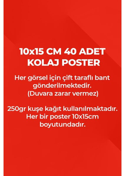 Anime Marketi Anime Duvar Poster Seti - Anime Dizileri - 40 Adet - Yapışkanlı  Poster Seti Özel Kutulu Poster Seti