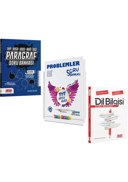Ankara Kitap Merkezi Dil Bilgisi Paragraf ve Yayın Denizi Problemler Soru Bankası Seti 3 Kitap