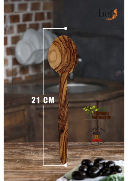 Tahta Yemek Kaşığı Mini Boy Yemek Servis Kaşığı 21 cm Doğal Zeytin Ağacı Ahşap Yemek Kaşığı El Işçiliği Kaşık fırsatları