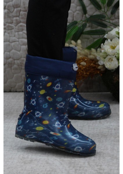 7061 Mavi Füze Içi Peluşlu Su Geçirmez Erkek Çocuk Kar Yağmur Çizmesi fiyatları