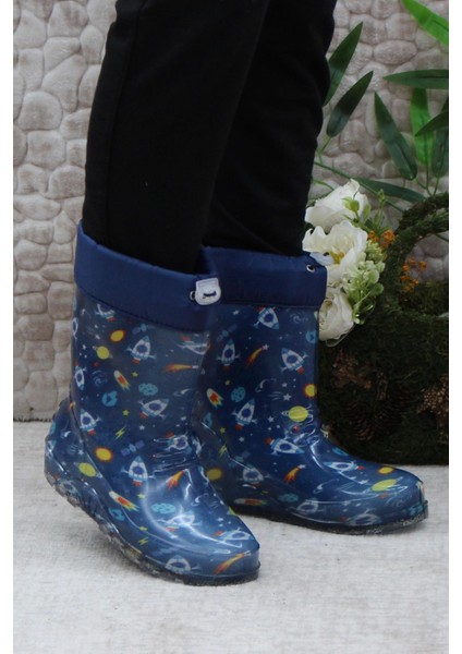 7061 Mavi Füze Içi Peluşlu Su Geçirmez Erkek Çocuk Kar Yağmur Çizmesi modelleri