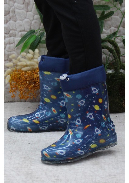 7061 Mavi Füze Içi Peluşlu Su Geçirmez Erkek Çocuk Kar Yağmur Çizmesi fırsatları