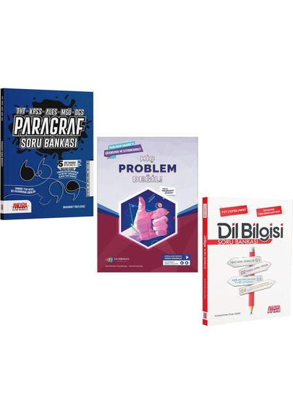 Ankara Kitap Merkezi Dil Bilgisi Paragraf ve Antrenman Hiç Problem Değil Soru Bankası Seti 3 Kitap