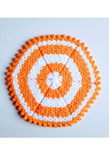 Banyo Lifi Yün El Örmesi Kare - Çiçek Desenli indirimleri