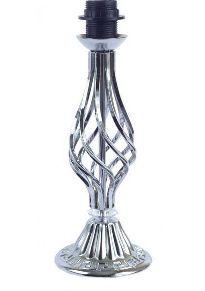Koyu Mavi Kadife Kaplı Vintage Metal Krom Ayak Abajur Mithra Model AB0756