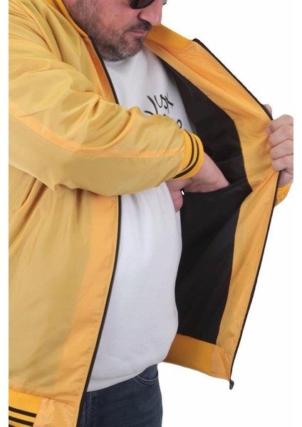 Büyük Beden Basic Pilot Mont Erkekler İçin Hardal Renk 23823 Polyester Kumaş fiyatları