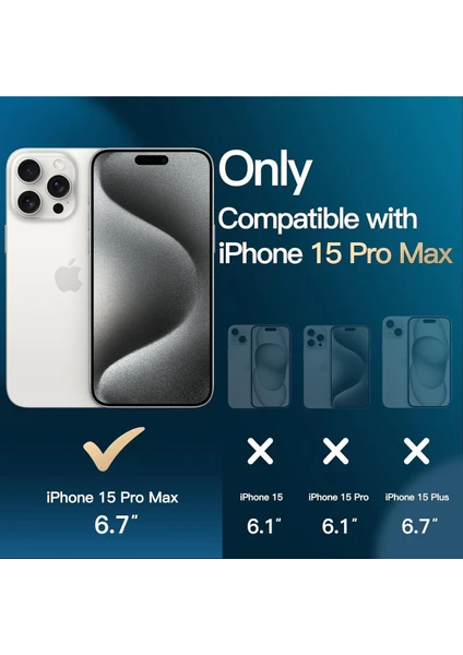 iPhone 15 Pro Max Uyumlu Lansman Kılıf+ 5d Ekran Koruyucu + Kamera Koruyucu