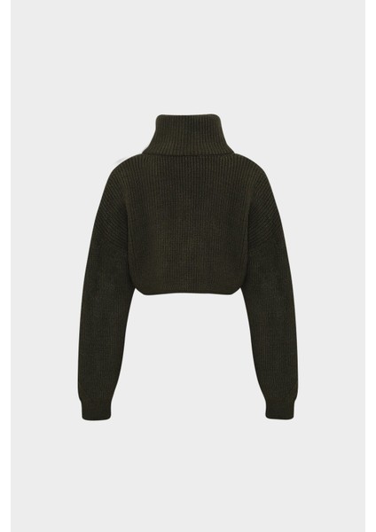 AÇELYAOKCU Premium Crop Dik Yaka Oversize Selanik Triko Kazak fiyatları