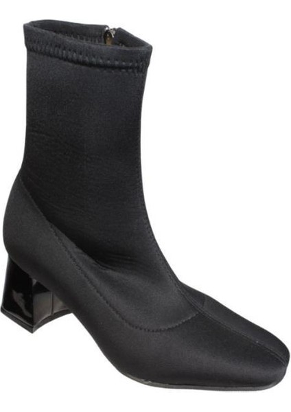 Yazkış Kadın Siyah Streç 5cm Topuklu Bot Bilek Boyu 18CM fiyatları