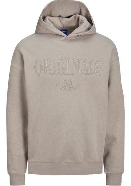 Kapüşon Yaka Krem Erkek Sweatshırt 12248784_JORSHADOW Sweat Hood Blk