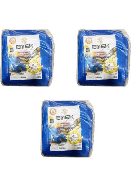 Çadır Kumaşı Branda Tente Uv Güneşlik Gölgelik Koruma Yağmur Su Geçirmez - 3x5 Metre - 3 Paket