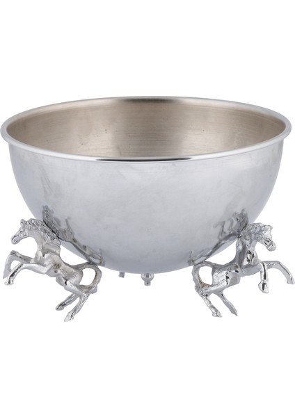 Atlı Gümüş Renk At Dekorlu Metal Aranjman, Yapay Çiçek Vazosu - Çiçeksiz modelleri