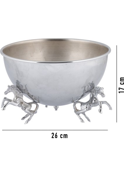 Atlı Gümüş Renk At Dekorlu Metal Aranjman, Yapay Çiçek Vazosu - Çiçeksiz fırsatları