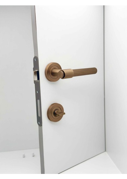 Erva Handles ZK79 Mat Antik Sarı Rozetli Wc Banyo Kapı Kolu 1 Takım