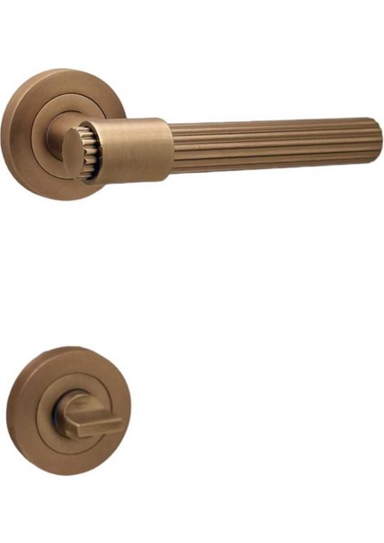 Erva Handles ZK79 Mat Antik Sarı Rozetli Wc Banyo Kapı Kolu 1 Takım