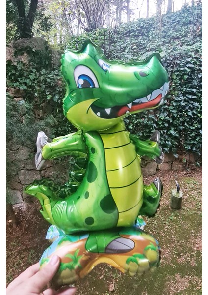 Ayaklı Timsah Folyo Balon Dik Durabilen Masa Üstü Boy 45CM