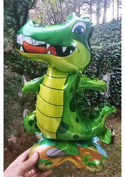 Ayaklı Timsah Folyo Balon Dik Durabilen Masa Üstü Boy 45CM modelleri