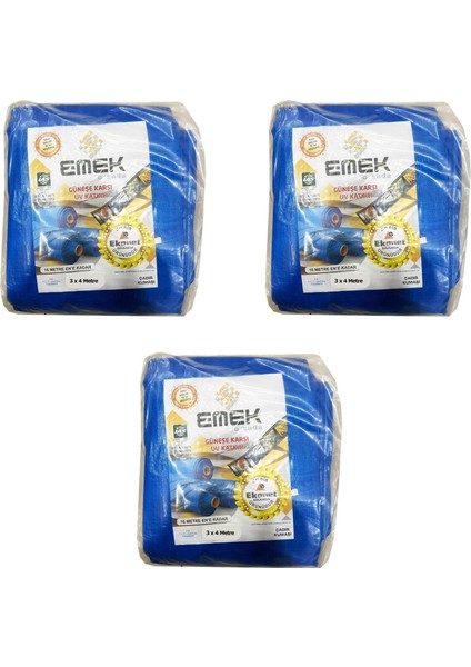 Çadır Kumaşı Branda Tente Uv Güneşlik Gölgelik Koruma Yağmur Su Geçirmez - 3x4 Metre - 3 Paket