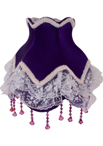 Mor Kadife Abajur Incili Metal Ayak Model AB0772 fiyatları