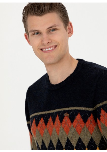 Bisiklet Yaka Regular Fit Laciverterkek Kazak Rc-Puko fiyatları