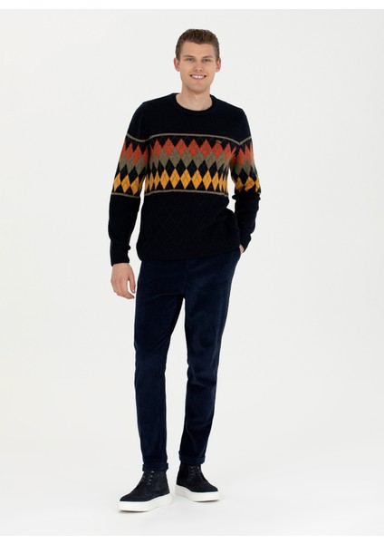 Bisiklet Yaka Regular Fit Laciverterkek Kazak Rc-Puko fırsatları