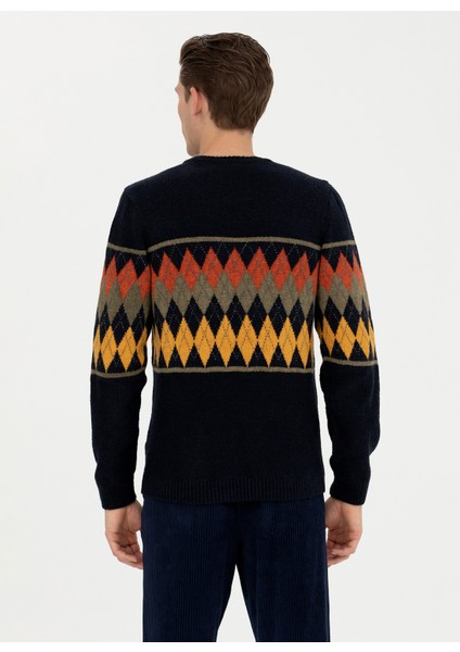 Bisiklet Yaka Regular Fit Laciverterkek Kazak Rc-Puko indirimleri