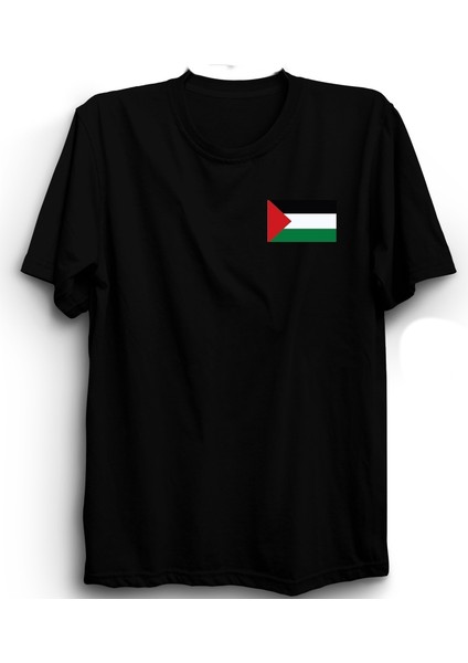 Palestinian Flag, Mini Logo, Filistin Bayrağı Küçük Logo Tişört