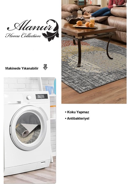 Dijital Salon Halısı Trend Keçe Kaymaz Taban Modern Saeran Kahve Krem Bej modelleri