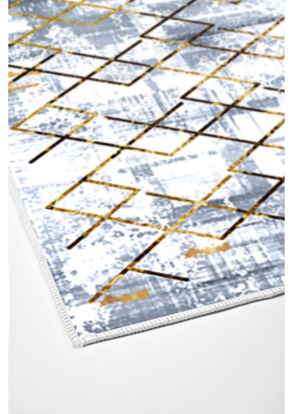 Dijital Salon Halısı Trend Keçe Kaymaz Taban Modern Brooklyn Mavi fırsatları