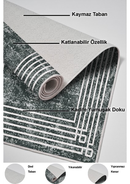 Dijital Salon Halısı Trend Keçe Kaymaz Taban Modern Shelbi Gri indirimleri