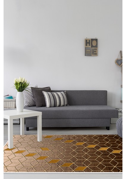 Dijital Salon Halısı Yıldız Deri Kaymaz Taban Modern Daire Kahve fiyatları