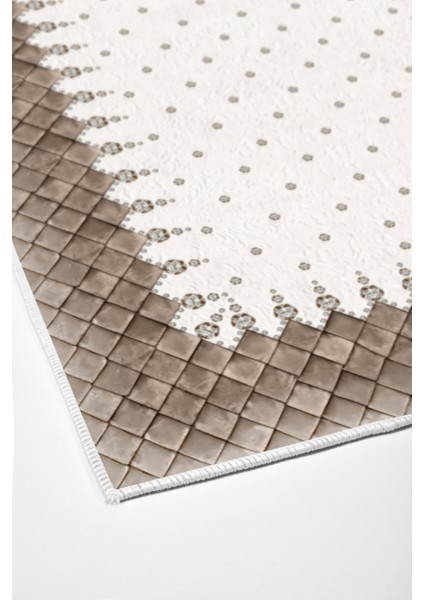 Dijital Salon Halısı Yıldız Deri Kaymaz Taban Modern Arcelia Krem fırsatları