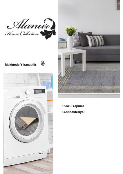 Dijital Salon Halısı Yıldız Deri Kaymaz Taban Modern Shelbi Antrasit modelleri