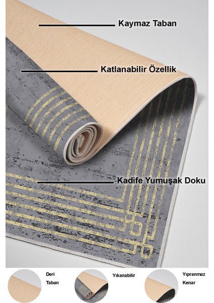 Dijital Salon Halısı Yıldız Deri Kaymaz Taban Modern Shelbi Antrasit indirimleri