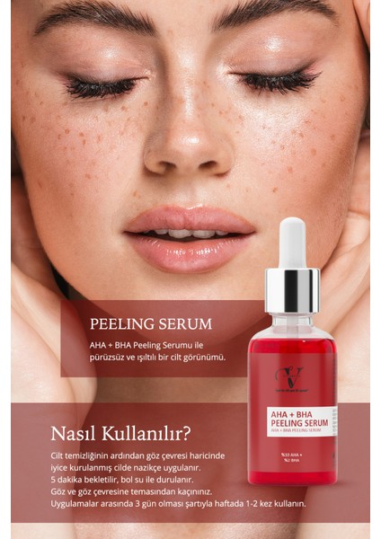 2 li Cilt Bakım Seti Aha Bha Peeling Serum Kırmızı Serum Vitamin C Serum 30 ml modelleri
