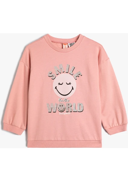 Smileyworld® Sweatshirt Lisanslı Şardonlu Uzun Kollu Pamuklu