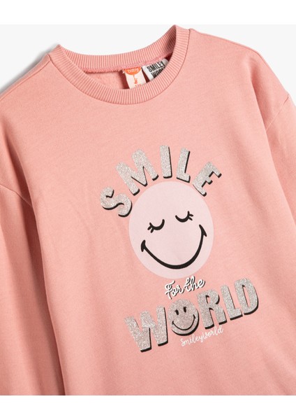 Smileyworld® Sweatshirt Lisanslı Şardonlu Uzun Kollu Pamuklu