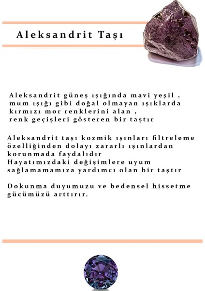 Sky diamond taş detaylı aleksandrayt taşlı gümüş lüks su yolu bileklik